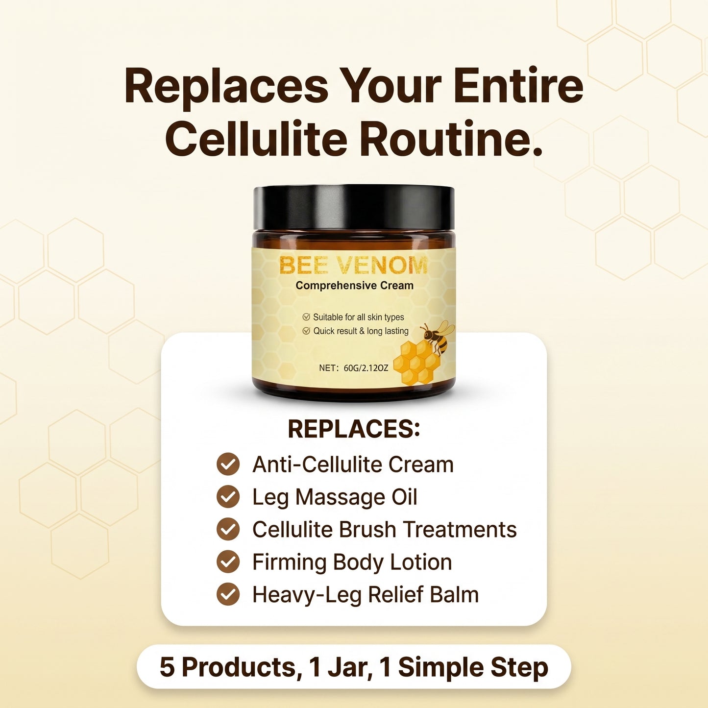Anti Cellulite System - Bee Venom Ointment & 8 Herbal Extracts