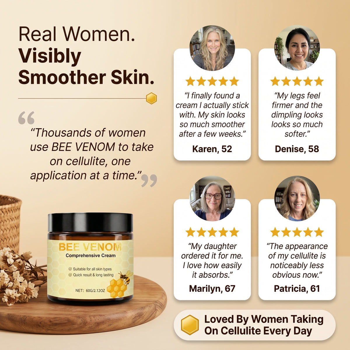 Anti Cellulite System - Bee Venom Ointment & 8 Herbal Extracts